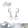 Destino joyas cristales de Swarovski lazo de perlas pendientes